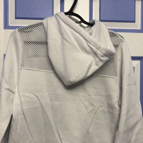 White Mesh Crop Hoodie - Picture 3 of 3